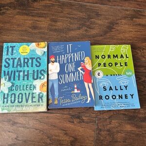 Romance book bundle by Colleen Hoover, Tessa Bailey, and Sally Rooney